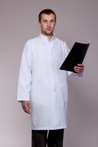 Медицинский халат-модель-1117 (ткань-габардин/белый/размер 40-52)