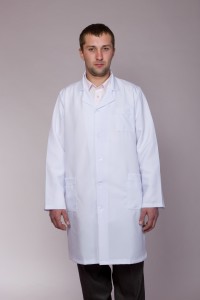 Медицинский халат-модель-1118 (ткань-габардин/белый/размер 42-60)
