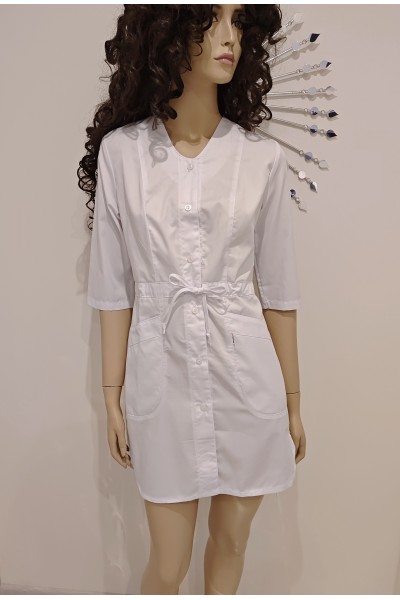 Медицинский халат-модель-3156 (ткань-коттон/белый/размер 42-60)