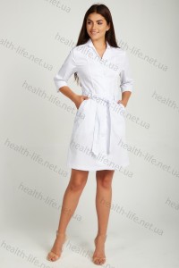 Медицинский халат-модель-3109 (ткань-коттон/белый/размер 40-52)