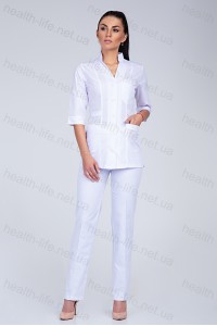 Медицинский костюм-модель-2210 (ткань-х/б/белый/размер 42-60)