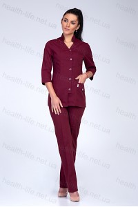 Медицинский костюм-модель-2211 (ткань-х/б/бордовый/размер 42-60)