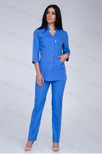 Медицинский костюм-модель-2215 (ткань-х/б/синий/размер 42-66)