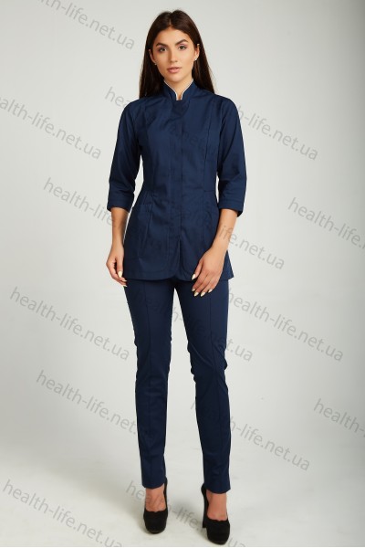 Медицинский  костюм-модель-22120 (ткань-х/б/темно-синий/размер 42-52)