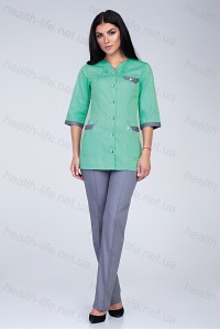 Медицинский костюм-модель-3242 (ткань-коттон/яблуко/серый/размер 42-66)