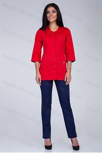 Медицинский костюм-модель-3232 (ткань-коттон/красный/темно-синий/размер 42-60)