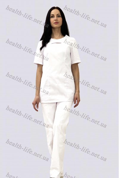 Медицинский костюм-модель-3261 (ткань-коттон/белый/размер 44-60)