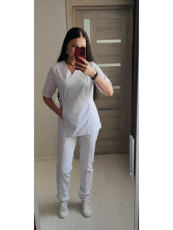 Медицинский костюм-модель-3267 (ткань-коттон/белый/размер 42-60)