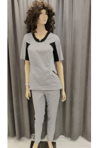 Медичний костюм-модель-3278 (тканина-коттон/світло сірий/розмір 44-60)