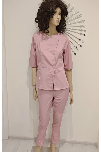 Медичний костюм-модель-3282 (тканина-коттон/пудрово-рожевий/розмір 42-56)