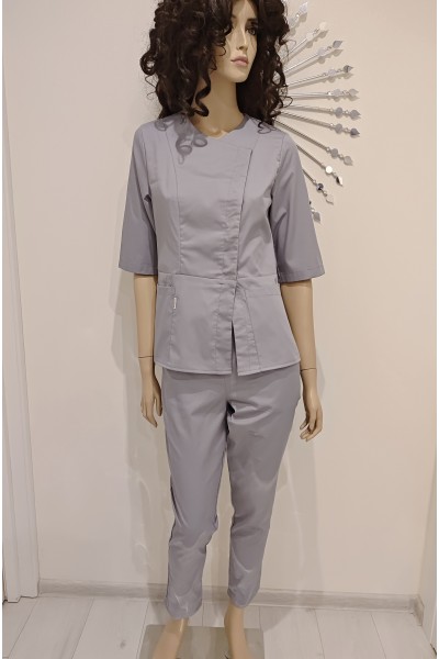 Медичний костюм-модель-3283 (тканина-коттон/сірий/розмір 42-56)