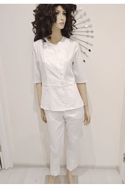 Медичний костюм-модель-3284 (тканина-коттон/білий/розмір 42-56)