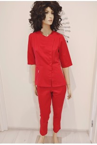 Медичний костюм-модель-3285 (тканина-коттон/червоний/розмір 42-56)