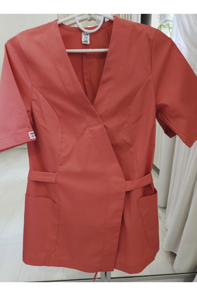Медичний костюм-модель-32109 (тканина-коттон/персик/розмір 44-56р) Медичний костюм-модель-32109 (тканина-коттон/персик/розмір 44-56р)