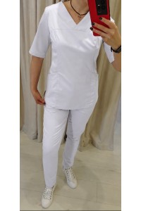 Медичний костюм-модель-3267  (тканина-котон/білий/розмір 42-60)