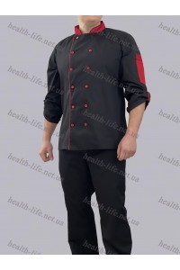 Поварской костюм-модель-3257 (ткань-коттон/черный/размер 42-60)