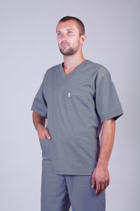 Медицинский костюм-модель-2225 (ткань-х/б/серый/размер 42-60)