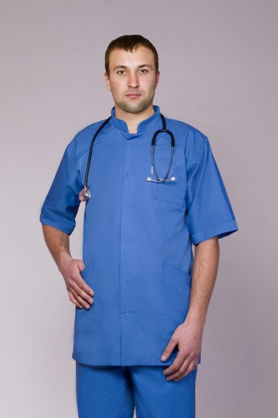 Медицинский костюм-модель-3210 (ткань-коттон/синий/размер 44-58)