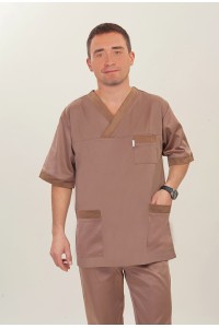Медицинский костюм-модель-3237 (ткань-коттон/светло-коричневый/размер 42,44,46,5..