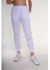 Медицинские штаны джоггеры-модель-3608 (ткань-коттон/белый/размер 42-56)