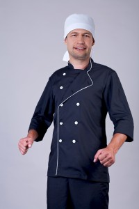 Поварской костюм-модель-2241 (ткань-х/б/черный/размер 42-60)