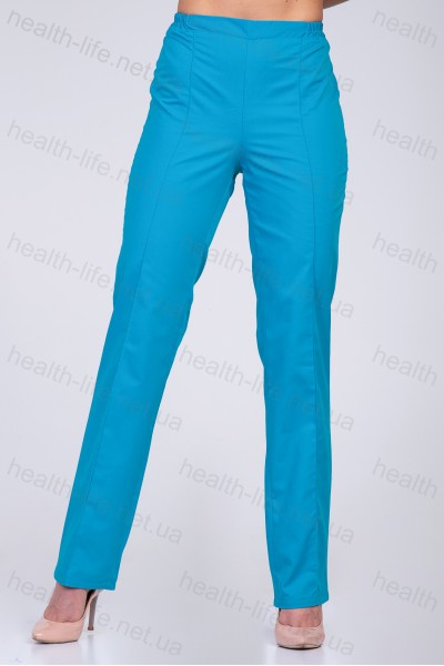 Медицинские штаны-модель-2601 (ткань-х/б/бирюза/размер 42-66)