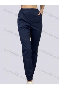 Медичні штани джоггери-модель-2611 (тканина-х/б/темно-синій/розмір 42-60)