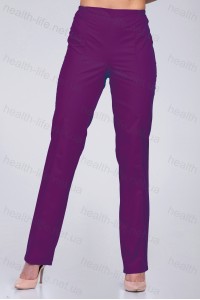 Медицинские брюки -модель-3605 (ткань-коттон/баклажан/размер 46,54-66)
