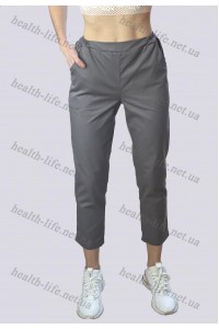 Медицинские брюки- укороченные-модель 3610 (ткань-коттон/серый/размер 42,46,48,5..